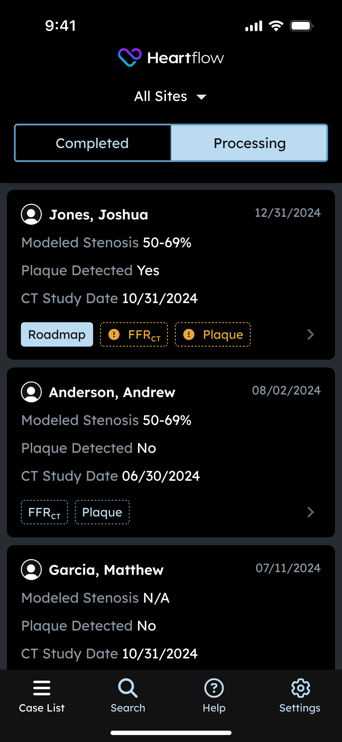 Heartflow product screen